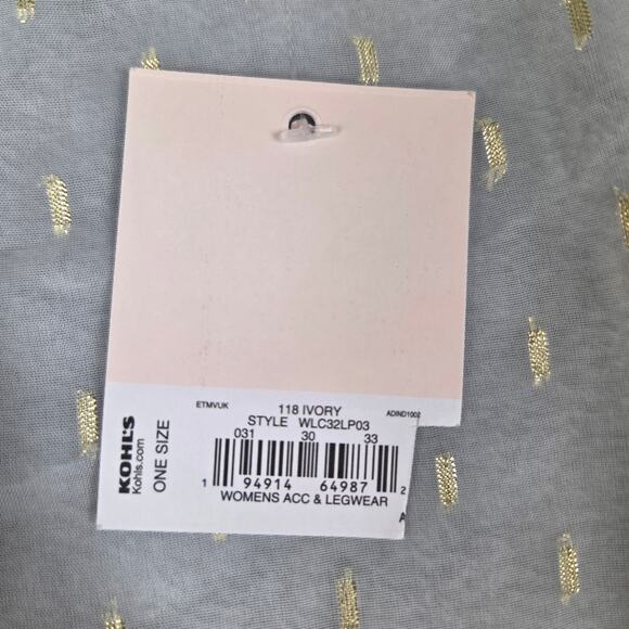 NWT LC Lauren Conrad Sheer Cover Up Duster One Size Ivory Gold Drawstring Waist - Picture 10 of 12